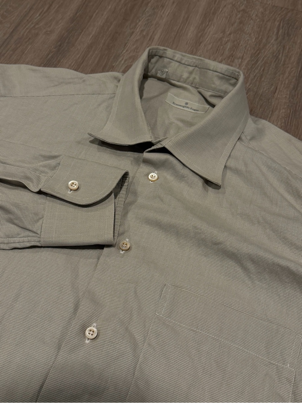 Ermenegildo Zegna Men's Shirt Sz XL 43/17 Gray Long Sleeve Made In Italy 🇮🇹